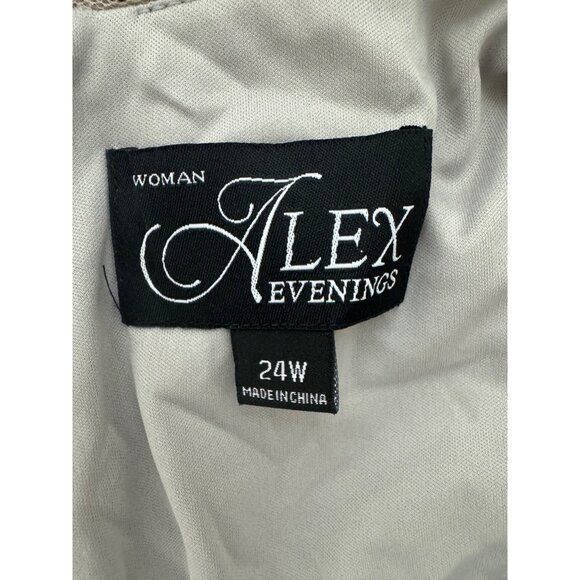 Alex Evenings Gray Sparkly Lace Sequin Dress Size 24W 3X Wedding Mother of Bride - Picture 5 of 7